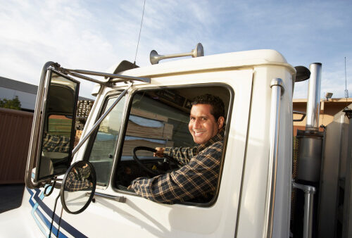 ThinkstockPhotos-77739405 Truck Driver Behind the Wheel