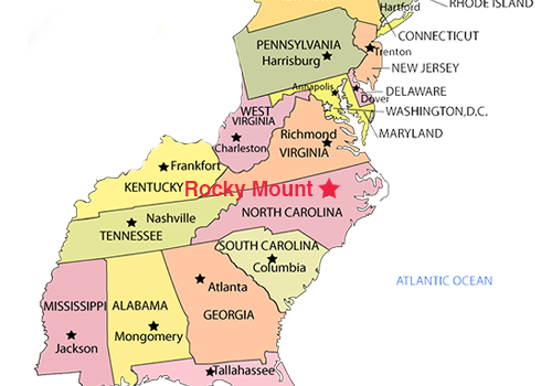 east coast states map