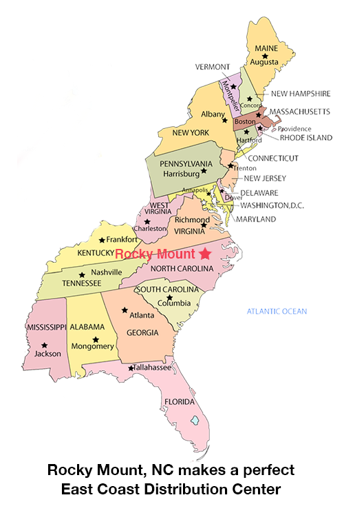 east coast states map