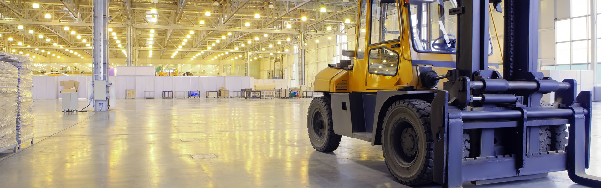 forklift in temperature controlled warehouse