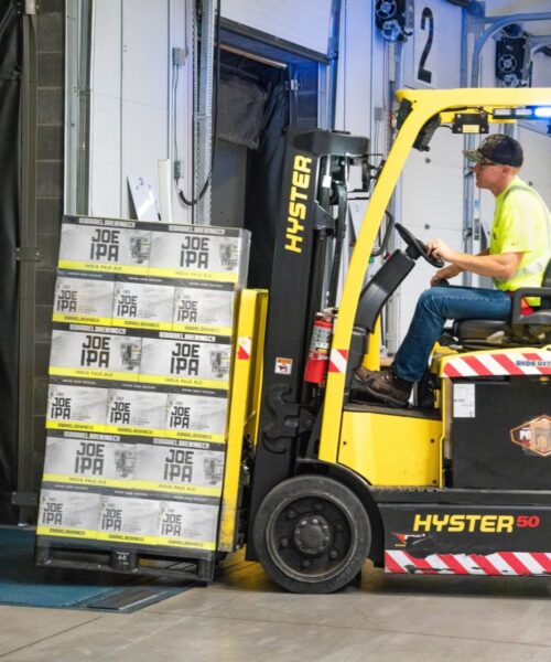 forklift driver loading trailer